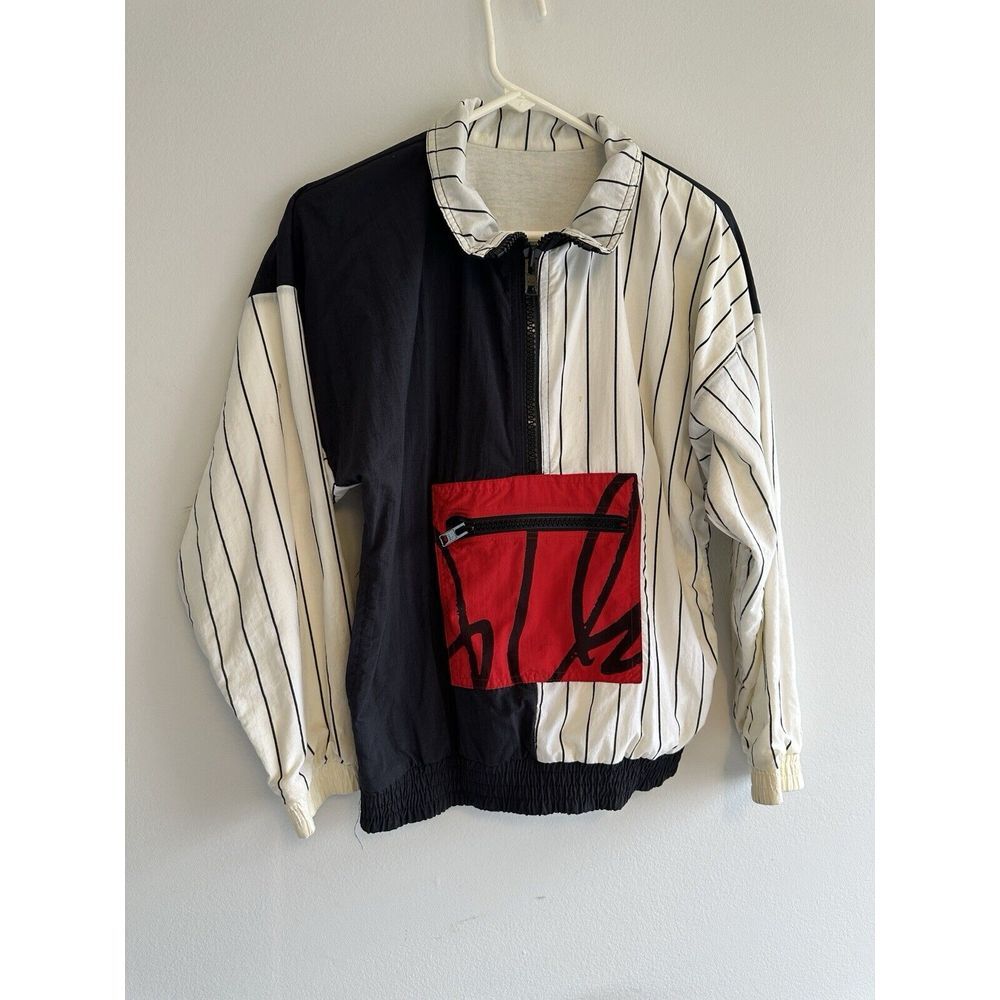 Vintage 80's WILLIAM SERBIN Printed Nylon Windbreaker Bomber Jacket Sz XS Unisex